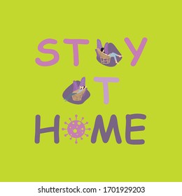 vector illustration of staying at home during the corona pandemic