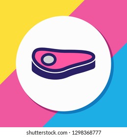 Vector illustration of steak icon colored line. Beautiful meal element also can be used as meat icon element.