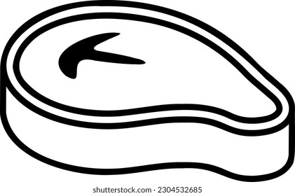 Vector illustration of a steak line icon. Meat and food, pork or beef.