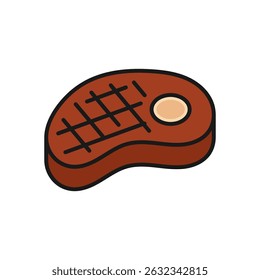 Vector illustration of a steak on a white background