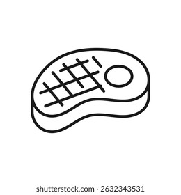 Vector illustration of a steak on a white background