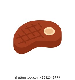 Ilustración vectorial de un filete sobre un fondo blanco