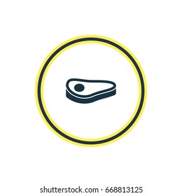 Vector Illustration Of Steak Outline. Beautiful Meal Element Also Can Be Used As Beefsteak Element.