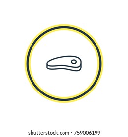 Vector Illustration Of Steak Outline. Beautiful Cafe Element Also Can Be Used As  Bacon  Element.