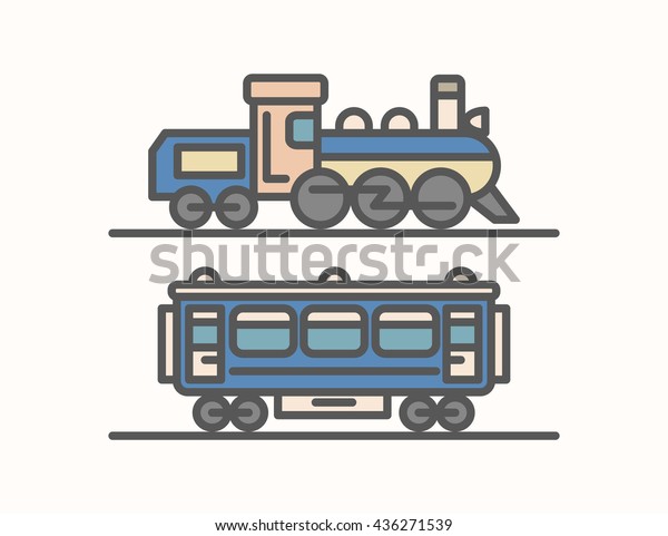 Vector\
illustration of steam locomotive, train, car, window, journey,\
drawing on a light background, road, railway, vacation, retro,\
passenger, silhouette, line, sketch,\
cartoon