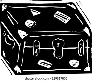 Vector Illustration Of Steamer Trunk