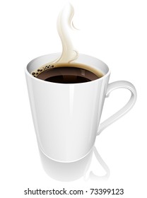 Vektorgrafik einer dampfenden heißen Kaffeetasse