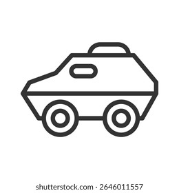 Vector illustration of a Steel Car in line style isolated in white background