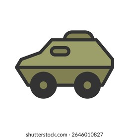Vector illustration of a Steel Car in solid line style isolated in white background