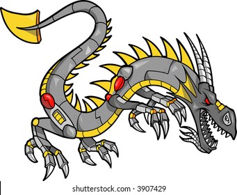 Vector Illustration of a Steel Dragon