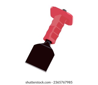 Vector Illustration Steel Masonry Chisel isolated on white background. Carpentry hand tools