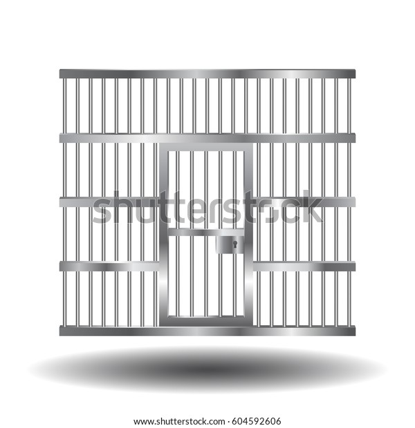 Vector Illustration Steel Prison Door Bars Stock Vector Royalty