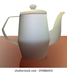 Vector illustration of steel teapot