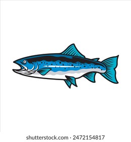 Vektorillustration von Steelhead Forelle Fisch mit Simple Illustration