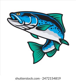 Vektorillustration von Steelhead Forelle Fisch mit Simple Illustration