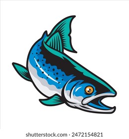 Vektorillustration von Steelhead Forelle Fisch mit Simple Illustration