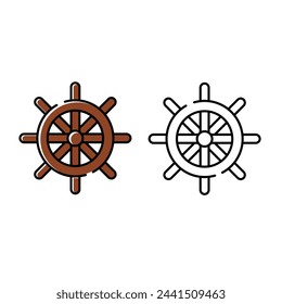 vector illustration steering icon. white background marine themed icons