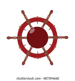 Vector illustration of a steering wheel as an element of Happy Columbus day design.