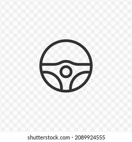 Vector illustration of steering wheel icon in dark color and transparent background(png).