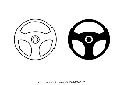 Ilustração vetorial de um ícone de volante em um fundo branco.
