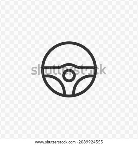 Vector illustration of steering wheel icon in dark color and transparent background(png).