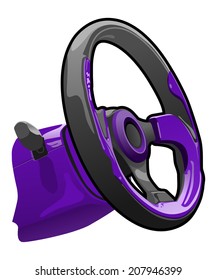 vector illustration of a steering wheel. Simple gradients only  -  no gradient mesh.
