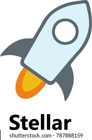 Vector Illustration Of Stellar / XLM Cryptocurrency Coin / Virtual Money Icon / Logotype In Color