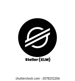 Vector illustration of Steller (XLM) cryptocurrency logo, symbol in a white background.