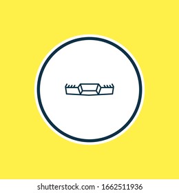 Ilustración vectorial de la línea de icono del parachoques de paso. Un bello elemento de vehículo también se puede utilizar como elemento de icono frontal del camión.