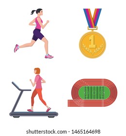 Vector illustration of step and sprint sign. Set of step and sprinter stock vector illustration.