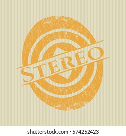 Vektorgrafik des Stereo Grunge Stempel-Symbols
