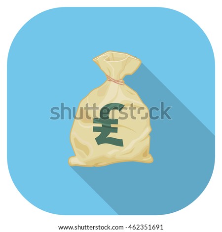 A vector illustration of a Sterling Money Sack Flat Icon.
English Pound Currency internet Icon
Full Bag of Cash Concept.