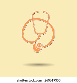 Vector illustration of  Stethoscope color background.