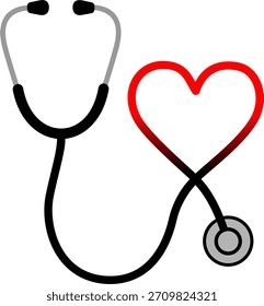 Vector illustration of stethoscope with a heart
