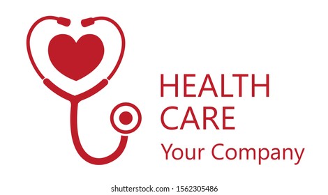 Vector illustration with stethoscope and hearth.