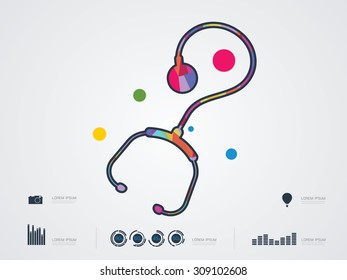 vector illustration of stethoscope icons