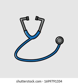Vector illustration of a stethoscope as a medical tool to examine the internal organs of a body from the danger of viruses or diseases.