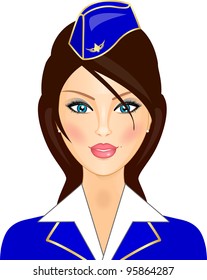 Vector illustration of stewardess