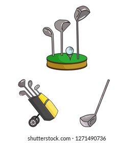 Vector illustration of stick and field logo. Collection of stick and club vector icon for stock.