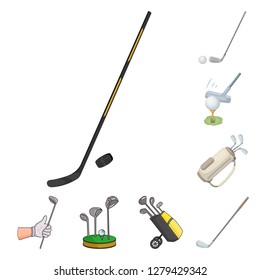 Vector illustration of stick and field symbol. Collection of stick and club stock vector illustration.