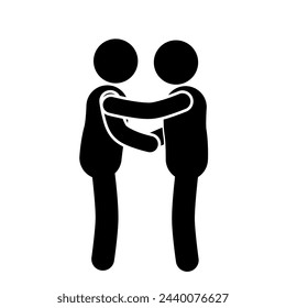 vector illustration of stick figures shaking hands