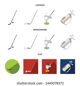 Vector illustration of and stick icon. Set of and golf vector icon for stock.