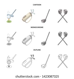 Vector illustration of  and stick sign. Collection of  and golf  stock symbol for web.