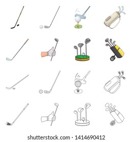 Vector illustration of  and stick sign. Set of  and golf  stock vector illustration.