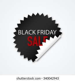 Vector illustration Sticker Black Friday discounts.