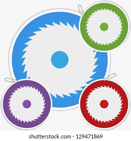 Vector illustration sticker - circular saw
