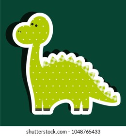 Vector illustration of a sticker cute textile dinosaur