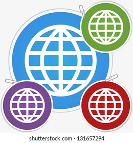 Vector illustration sticker - Earth globe