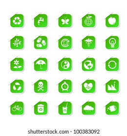 vector illustration of sticker of environment icon against isolated background
