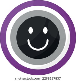 Vector illustration of a sticker with a face and a smile. Asexuality flag colors. Pride.